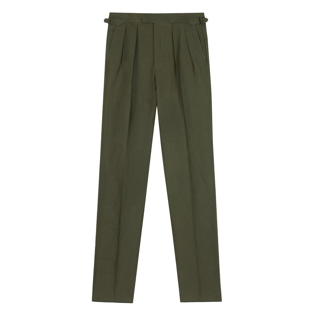 Grant Olive Linen Trousers