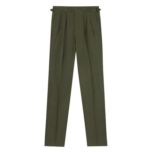 Grant Olive Linen Trousers