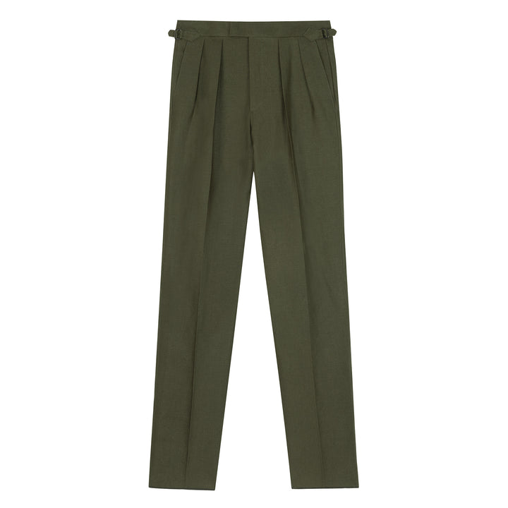 Grant Olive Linen Trousers