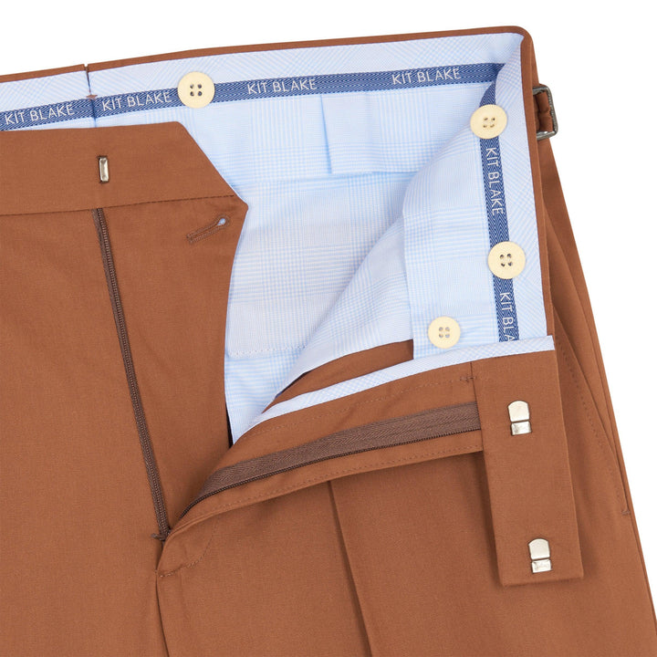 Grant Rust Cotton Trousers-Grant-Kit Blake-Savile Row Trousers