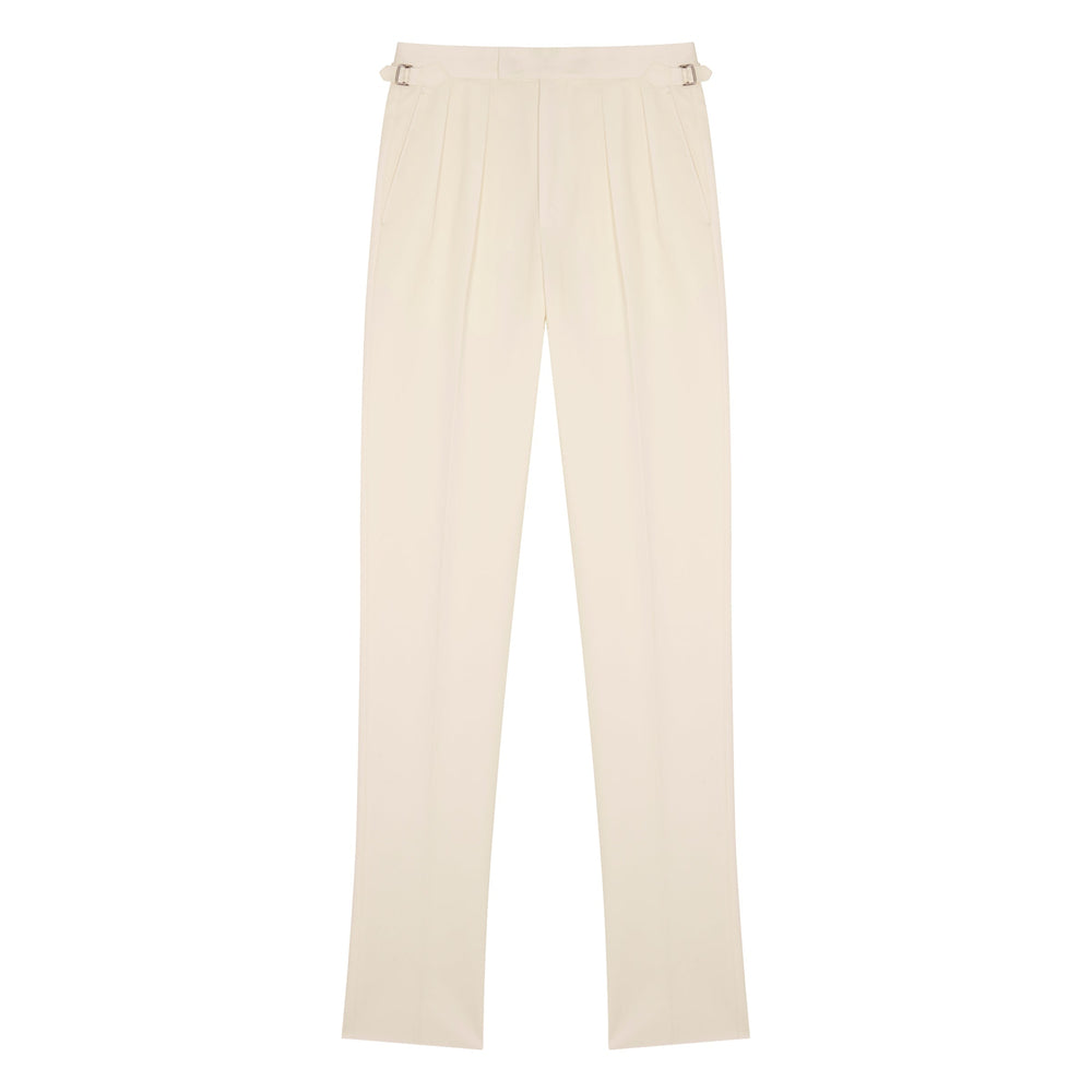 Grant White Cotton Trousers-Grant-Kit Blake