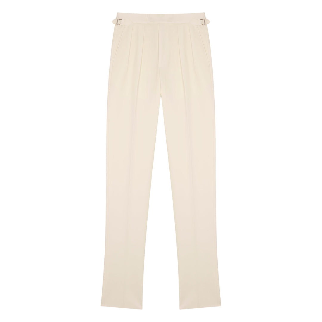 Grant White Cotton Trousers-Grant-Kit Blake