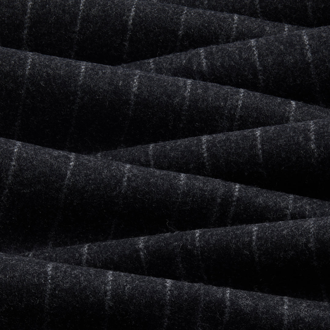 Grant Dark Grey Chalkstripe Wool Flannel