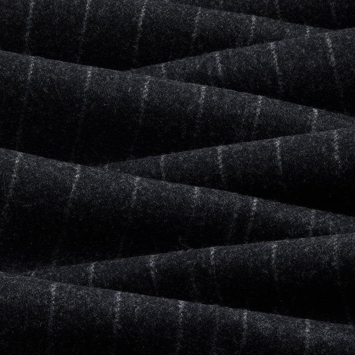 Grant Dark Grey Chalkstripe Wool Flannel