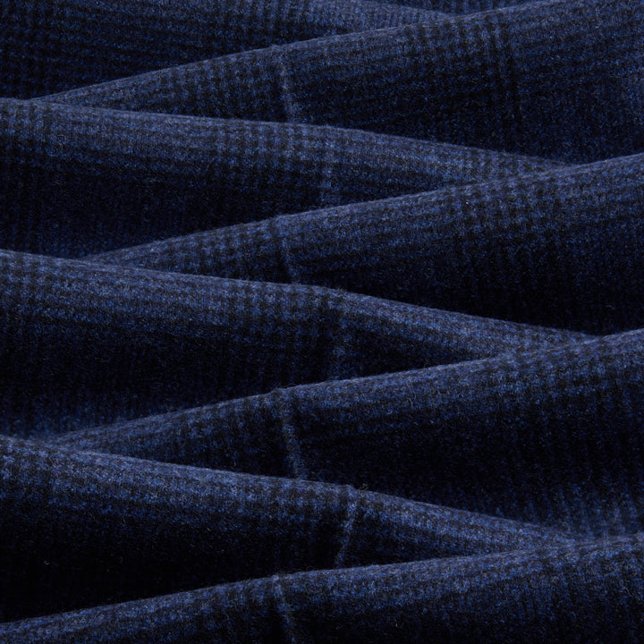 Grant Navy Check Wool Flannel Trousers