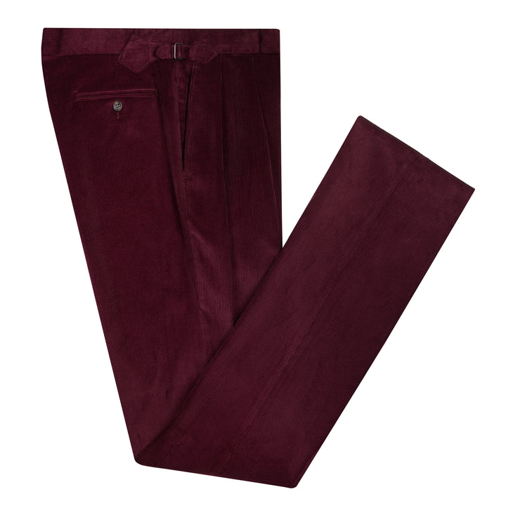 Grant Plum Cotton Corduroy Trousers