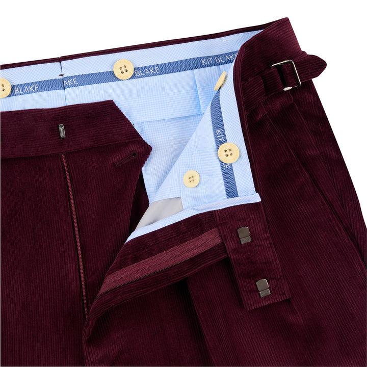 Grant Plum Cotton Corduroy Trousers