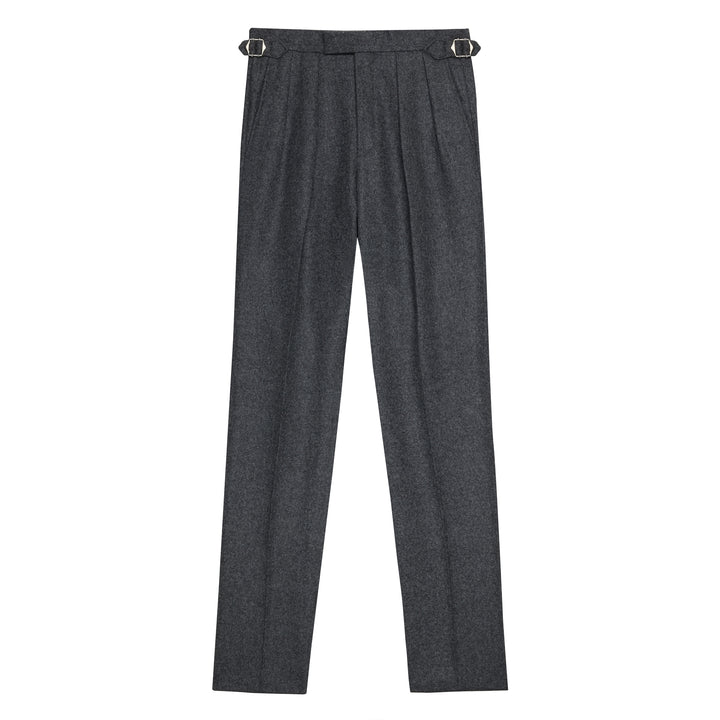Grant Heavyweight Mid-Grey Wool Flannel Trousers