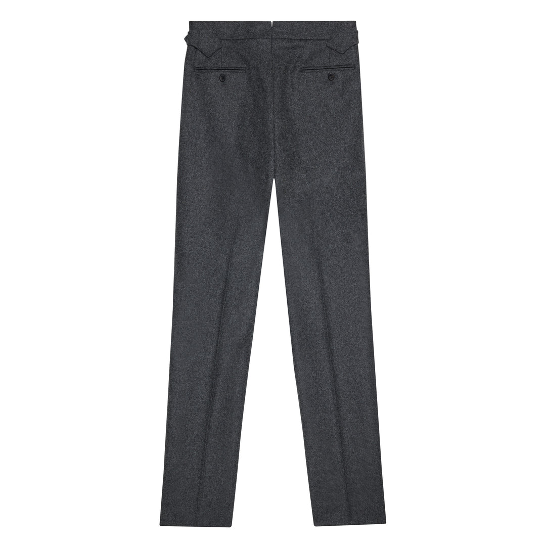 Grant Heavyweight Mid-Grey Wool Flannel Trousers
