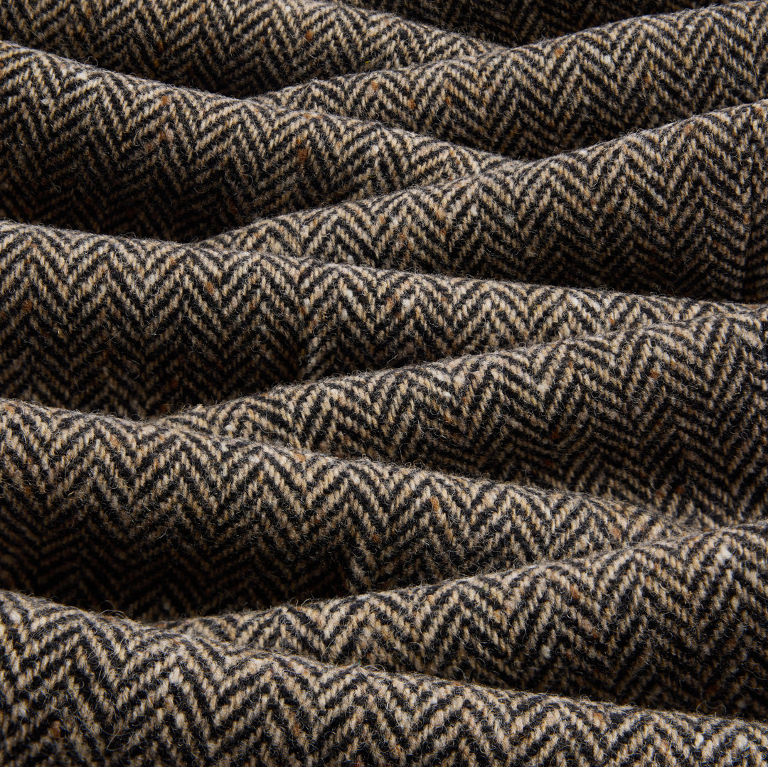 Grant Brown Herringbone Wool Tweed Trousers