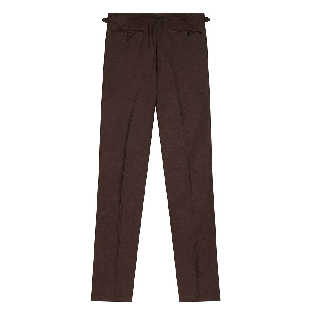 Grant Dark Brown Linen Trousers