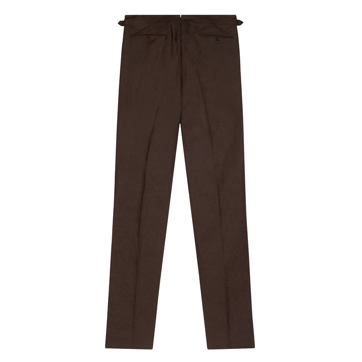 Grant Dark Brown Linen Trousers