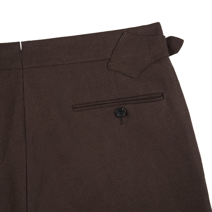 Grant Dark Brown Linen Trousers