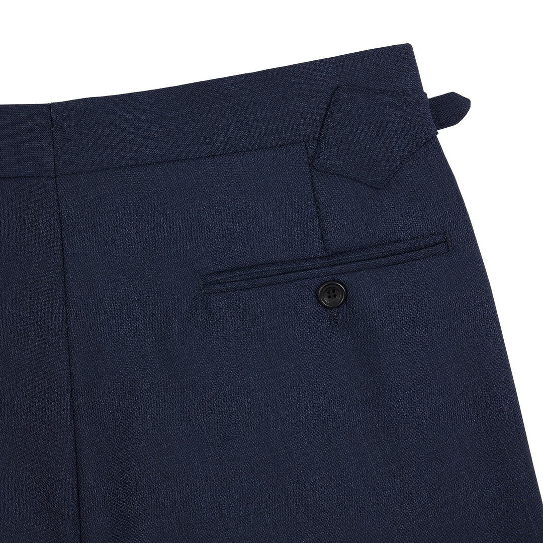 Grant Navy Tropical Wool Trousers