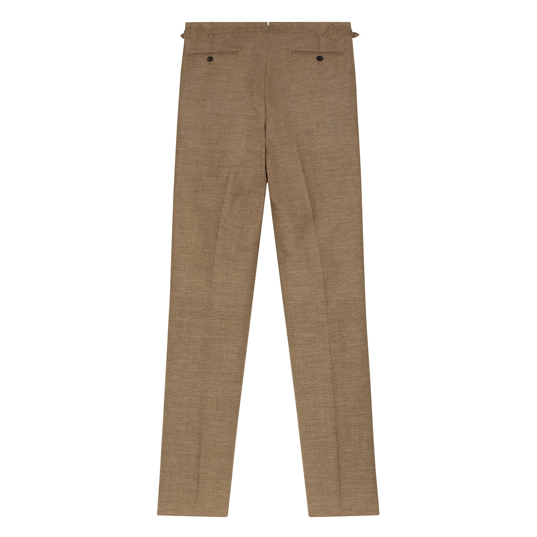 Grant Brown Linen And Fresco Wool Trousers