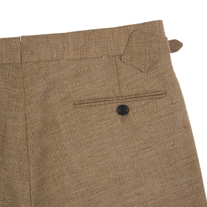 Grant Brown Linen And Fresco Wool Trousers