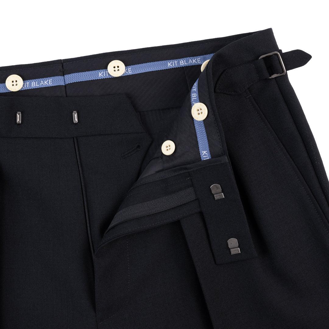 Grant Black Fresco Wool Trousers