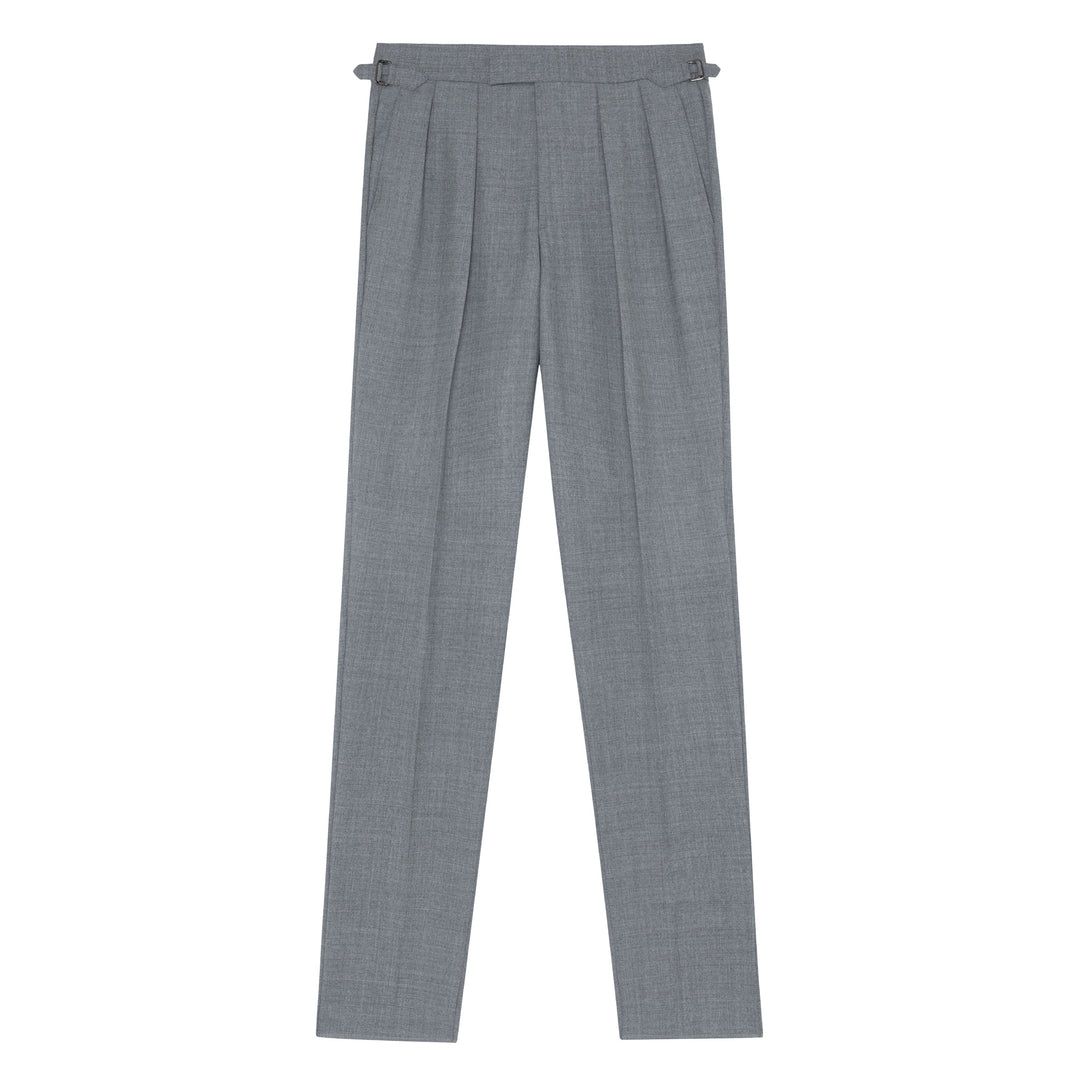 Grant Light Grey Tropical Wool Trousers