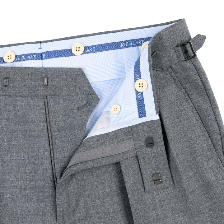 Grant Light Grey Tropical Wool Trousers