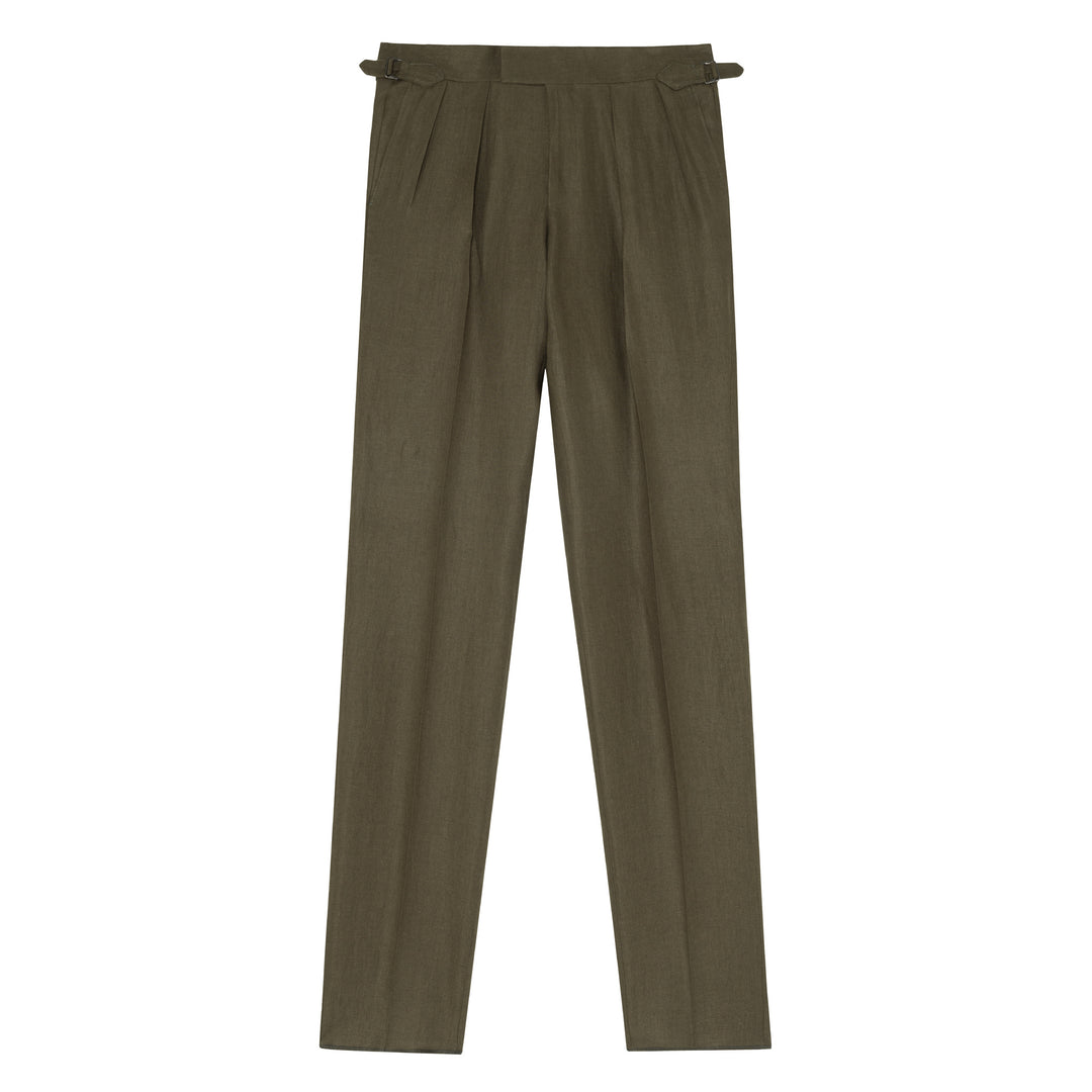 Grant Olive Maison Hellard & Permanent Style Linen Trousers
