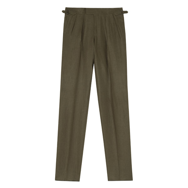 Grant Olive Maison Hellard & Permanent Style Linen Trousers