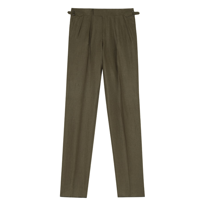 Grant Olive Maison Hellard & Permanent Style Linen Trousers