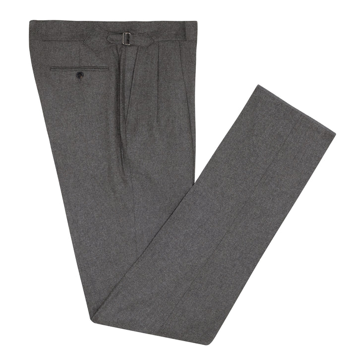 Grant Light Brown Wool Flannel Trousers