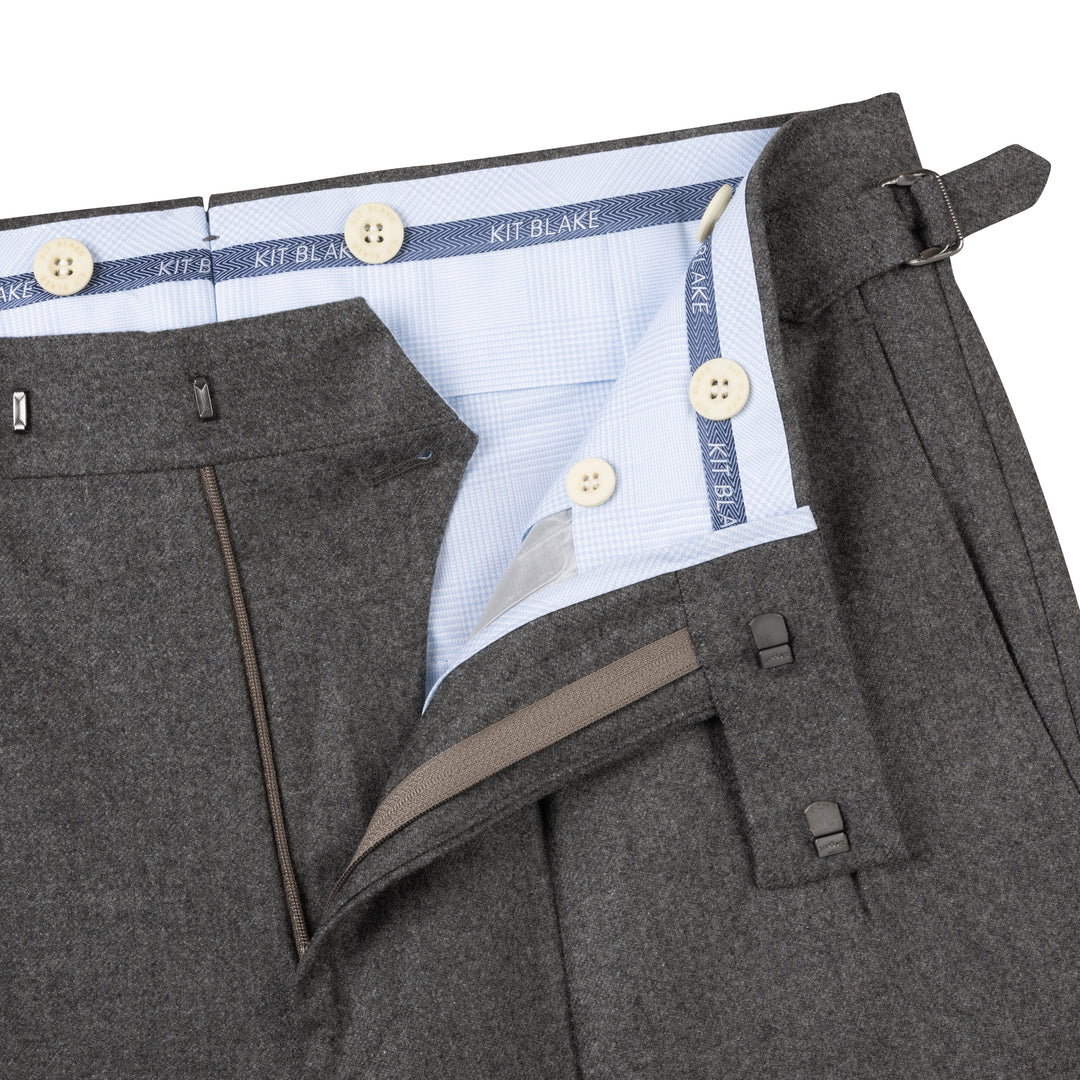 Grant Light Brown Wool Flannel Trousers