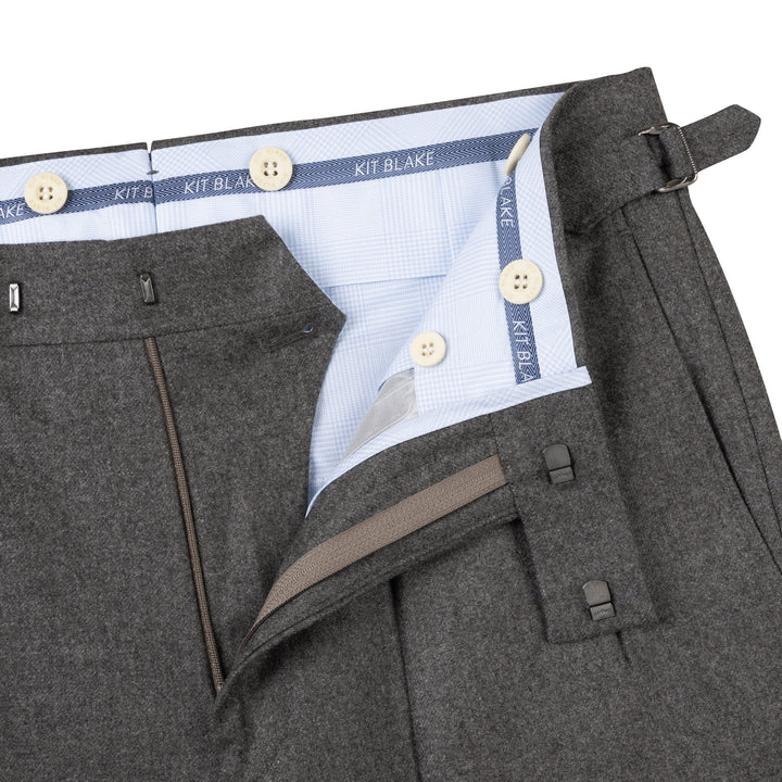 Grant Light Brown Wool Flannel Trousers