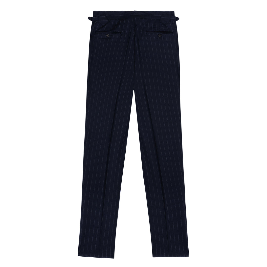 Grant Navy Chalkstripe Wool Flannel Trousers