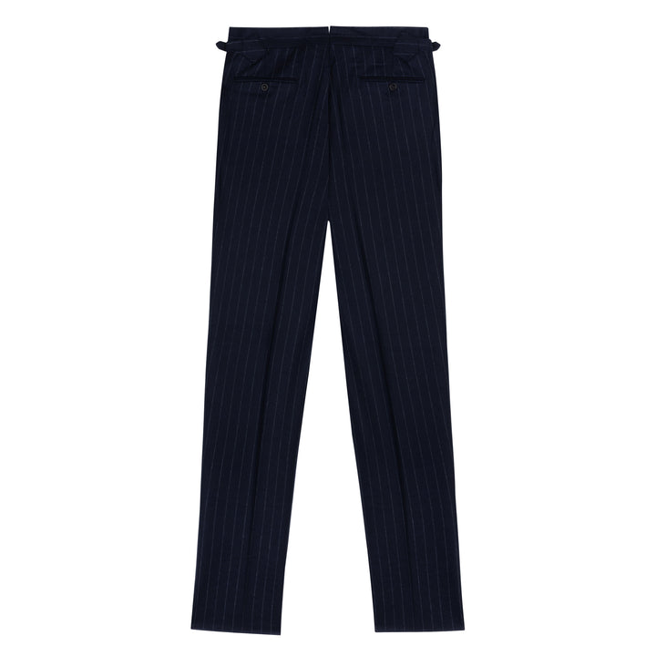 Grant Navy Chalkstripe Wool Flannel Trousers
