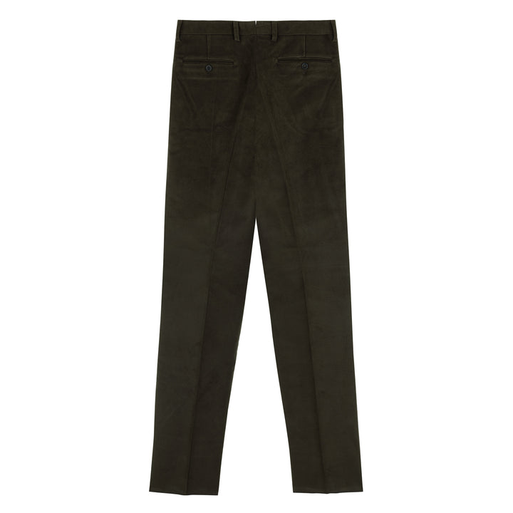 Grant Dark Brown Cotton Moleskin Trousers