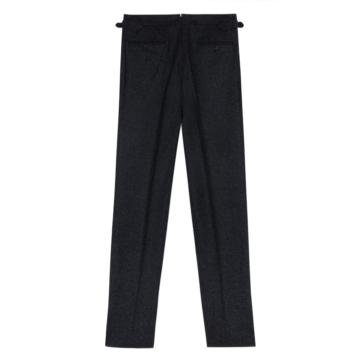 Grant Charcoal Fox Brothers Wool Flannel Trousers