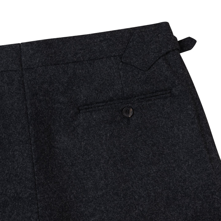 Grant Charcoal Fox Brothers Wool Flannel Trousers
