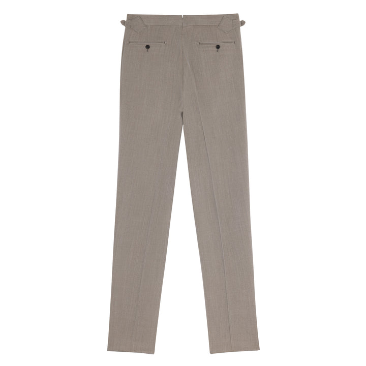 Grant Light Brown Whipcord Wool Trousers