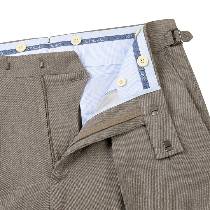 Grant Light Brown Whipcord Wool Trousers