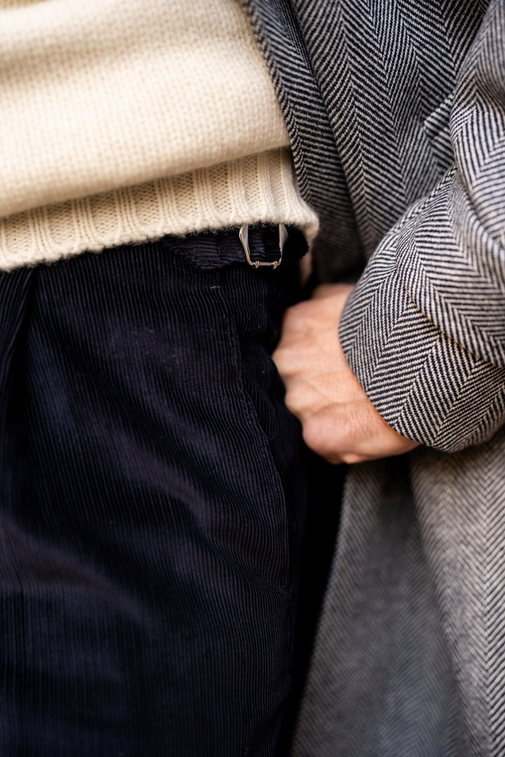 Duke Navy Cotton Corduroy Trousers