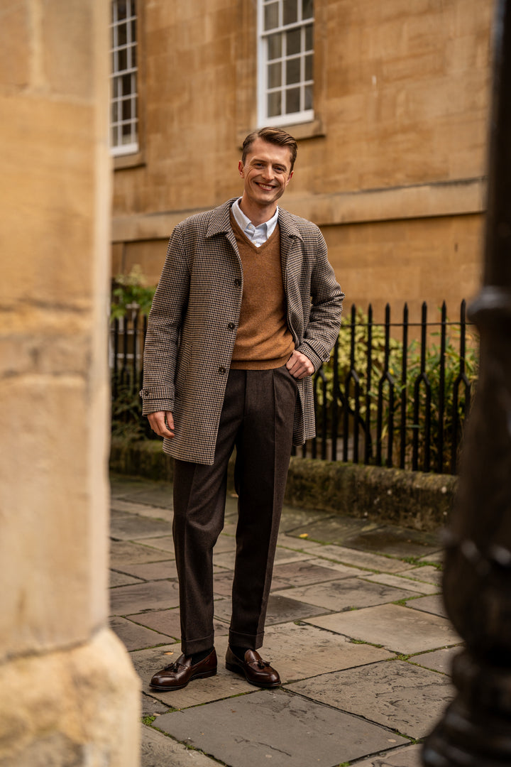 Duke Brown Wool Flannel Trousers