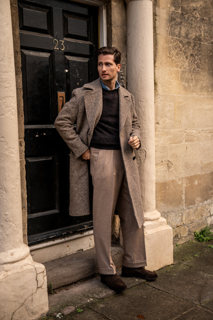 Aleks Fawn Wool Flannel Trousers