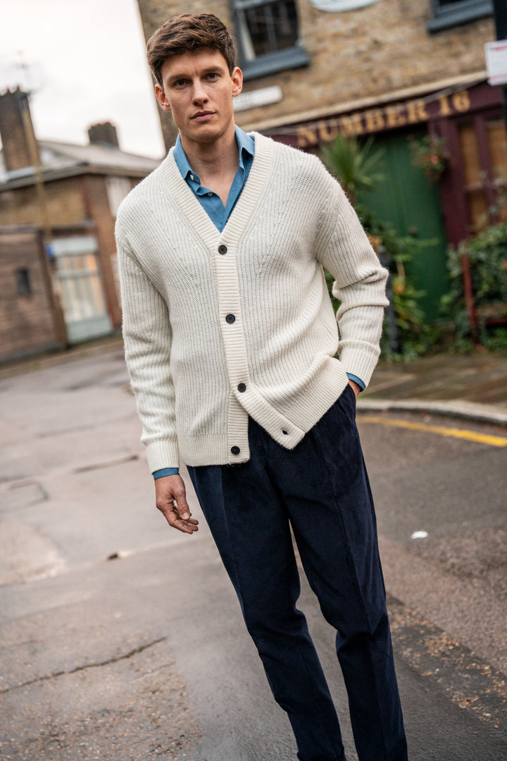 Grant Navy Cotton Corduroy Trousers