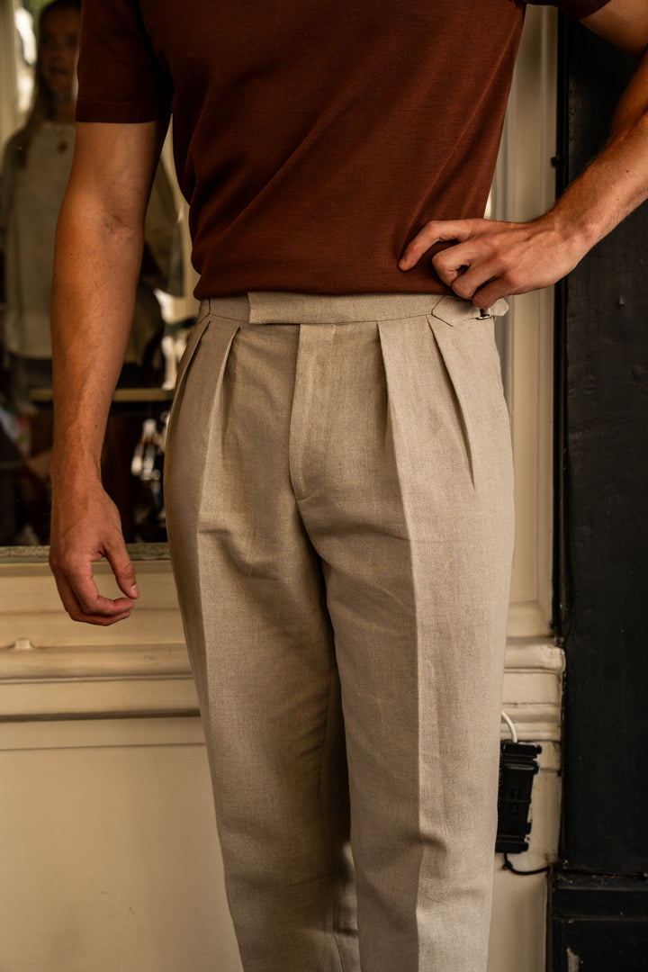 Grant Stone Linen Trousers