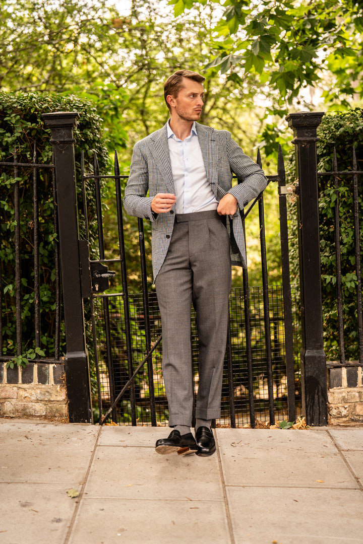 Duke Mid Grey Tropical Wool Trousers