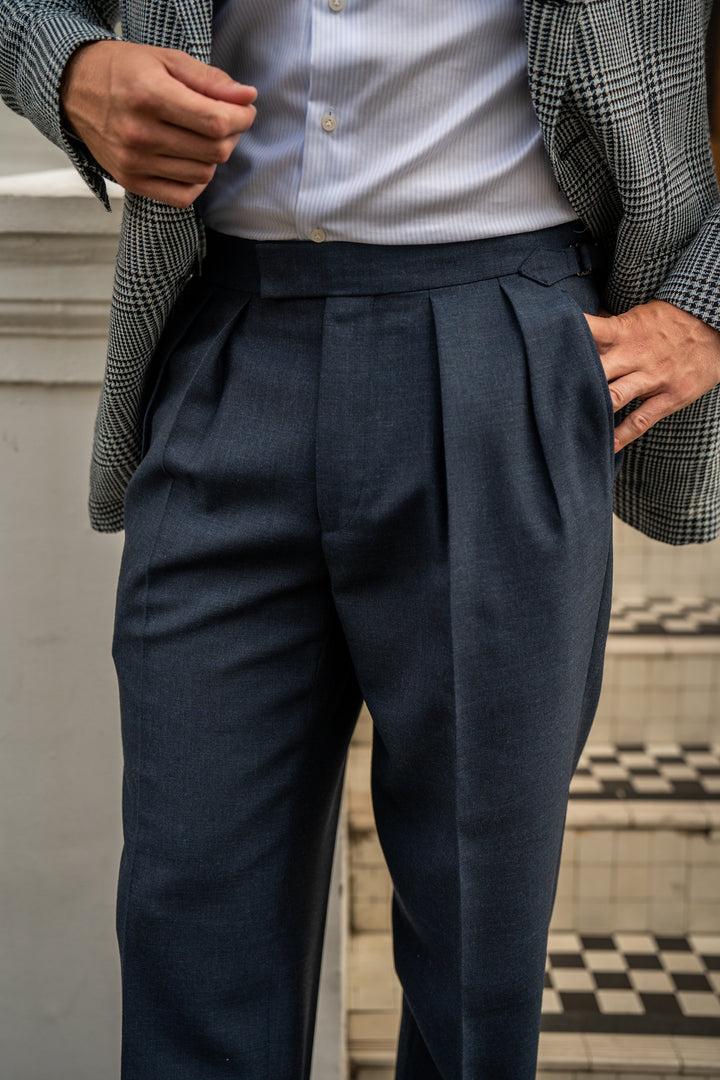 Aleks Blue Fresco Wool Trousers