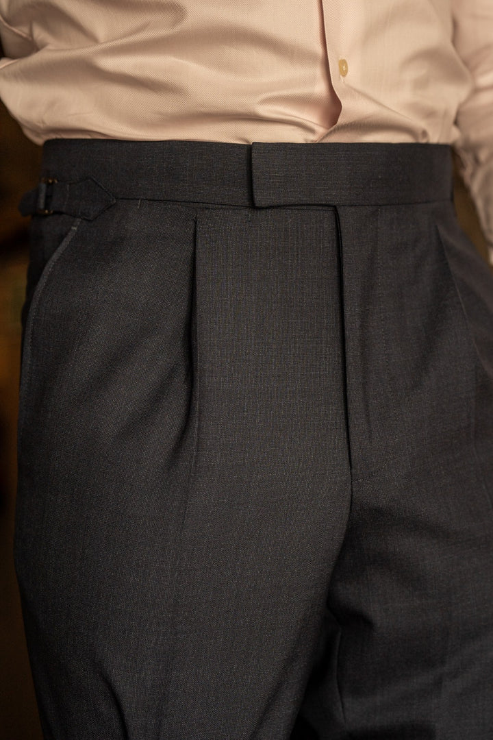Delon Navy Tropical Wool Trousers