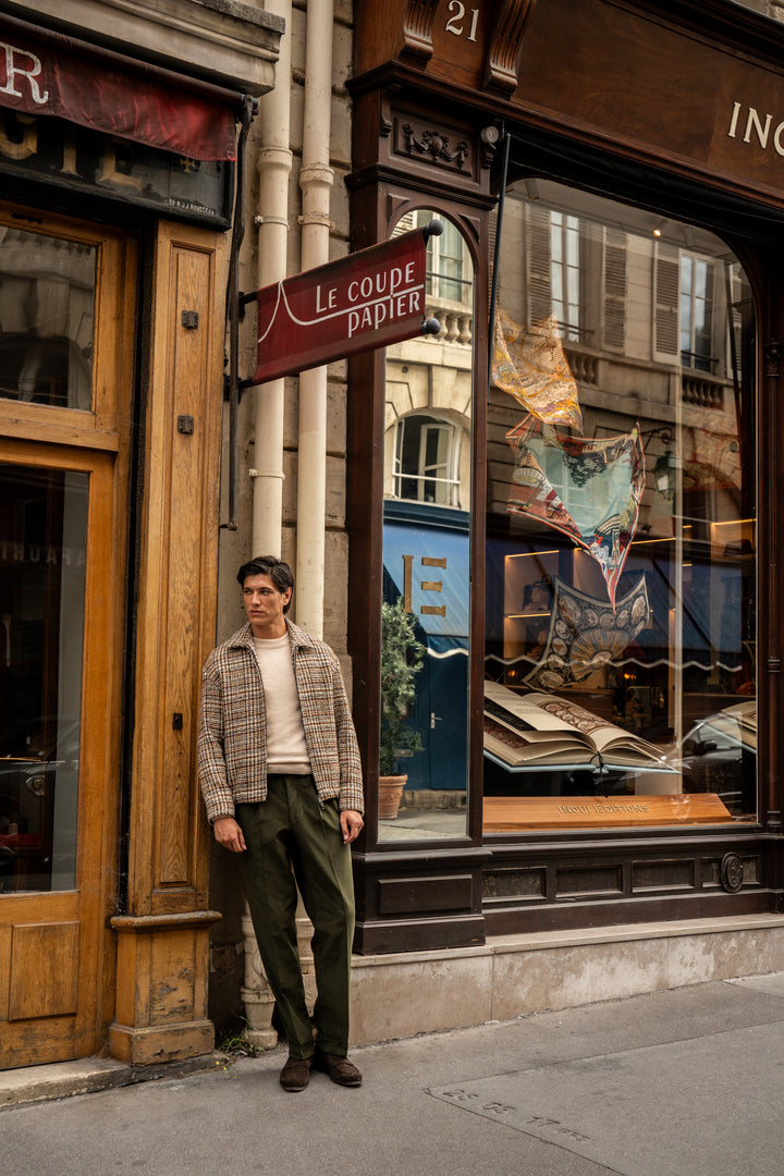 Duke Dark Olive Cotton Corduroy Trousers