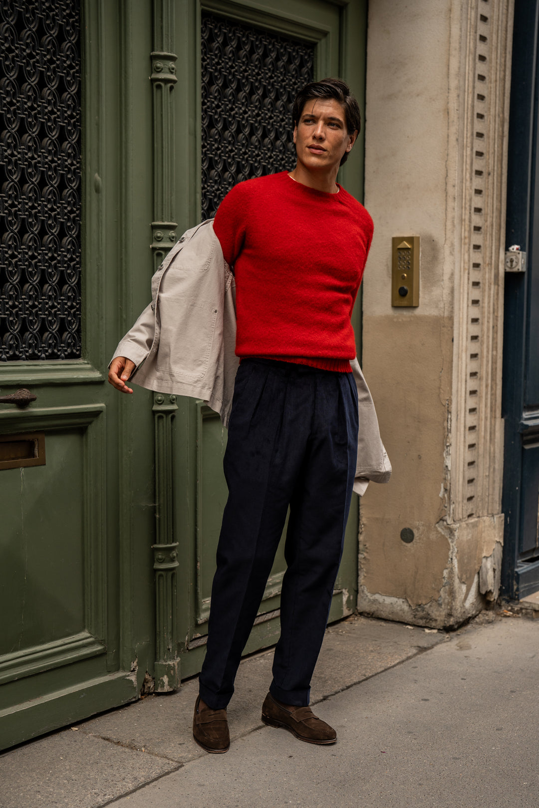 Grant Navy Cotton Corduroy Trousers