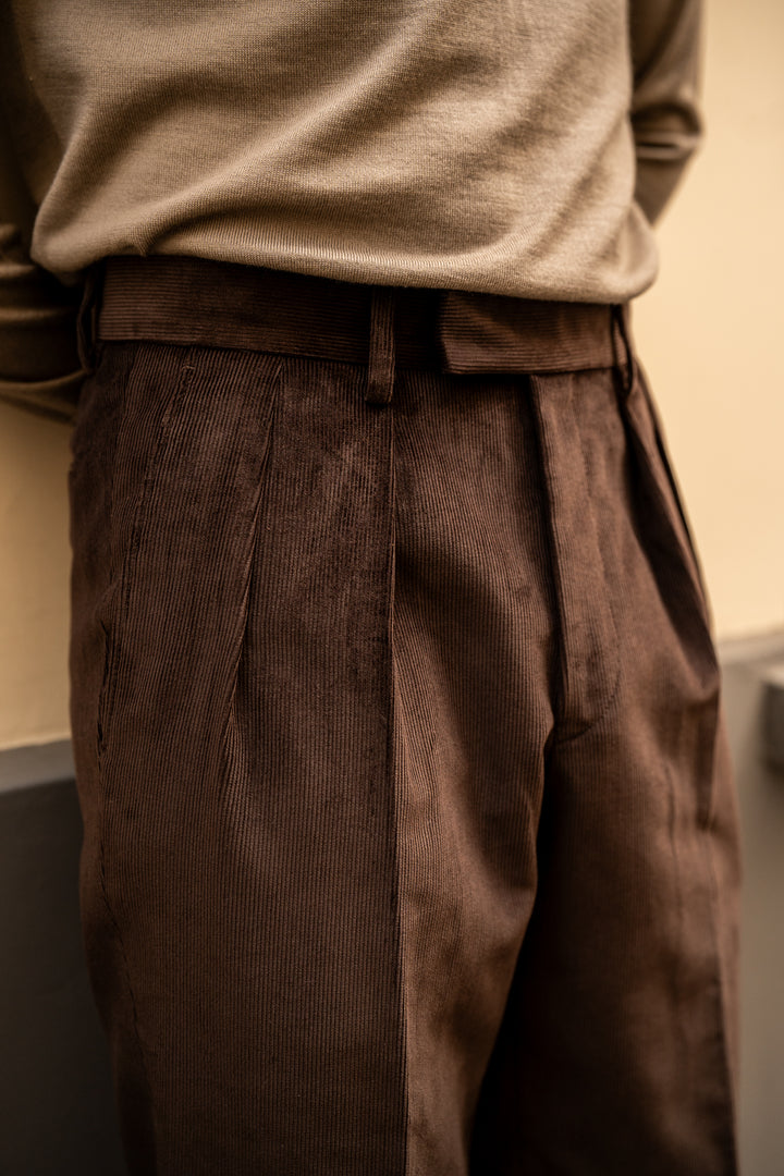 Grant Brown Cotton Corduroy Trousers