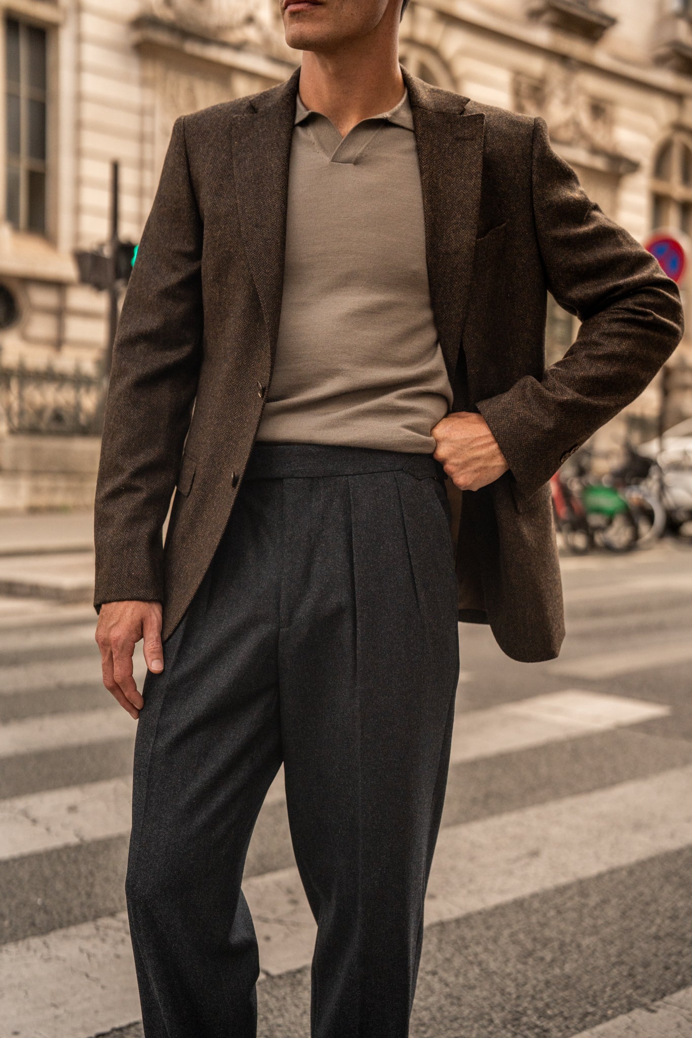 Aleks Charcoal Wool Flannel Trousers – Kit Blake