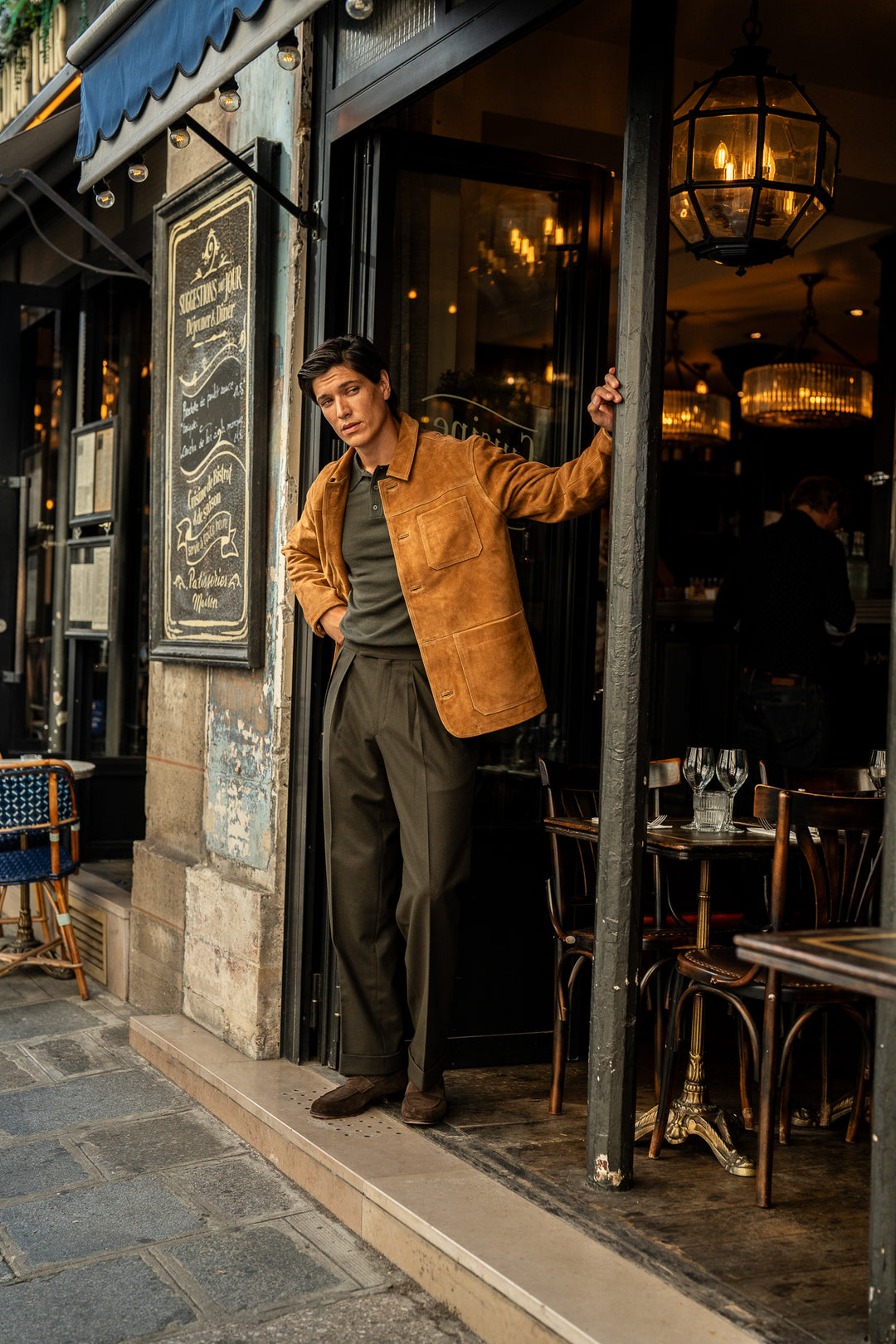 Aleks Olive Fox Brothers & Permanent Style Wool Flannel Trousers