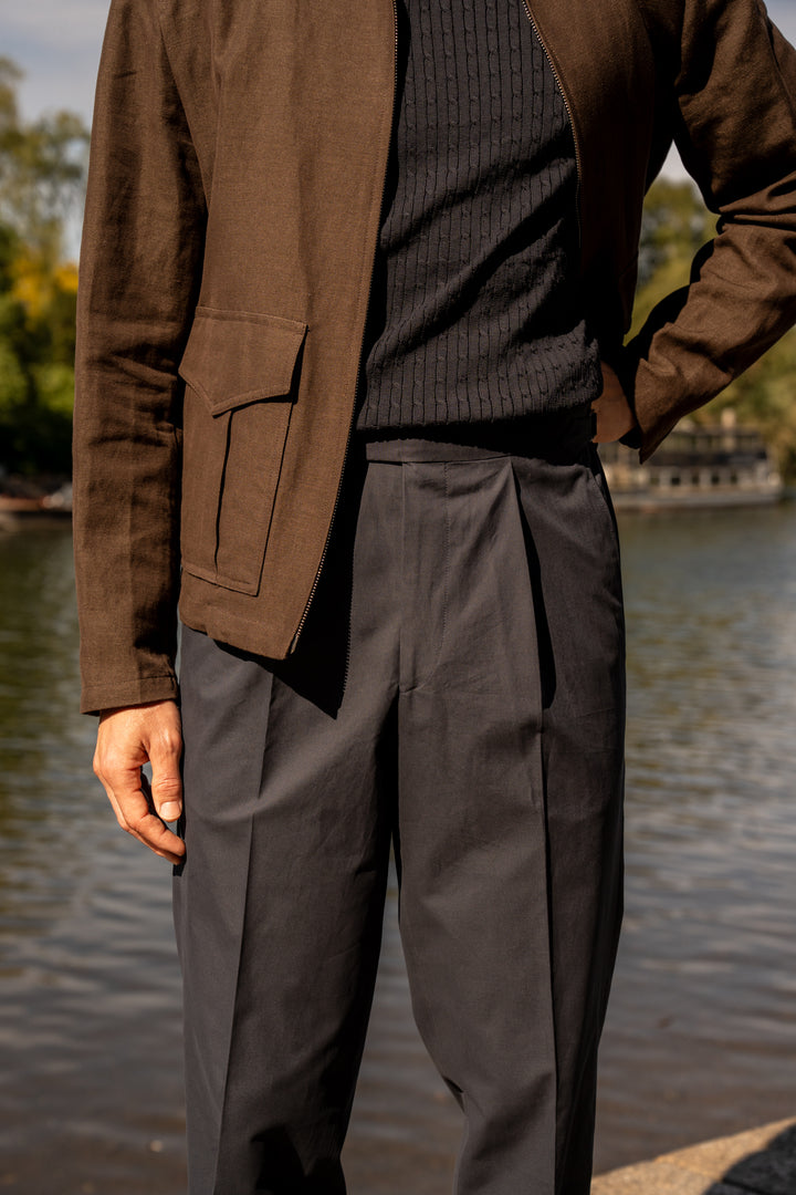 Duke Navy Cotton Trousers